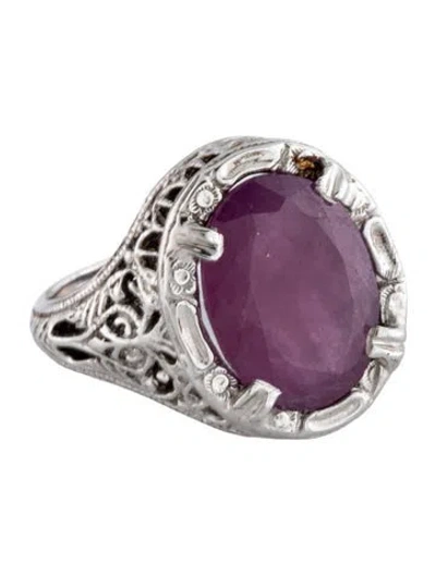 Pre-owned Ring 14k 4.70ct Ruby Cocktail  In Multicolor