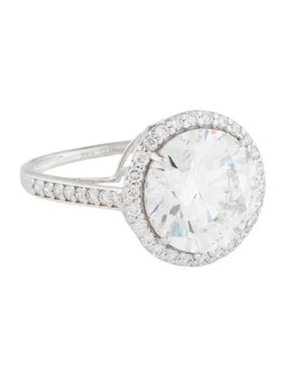Pre-owned Ring 14k 4.73ct Lab-grown Diamond Halo Set Engagement In Multi