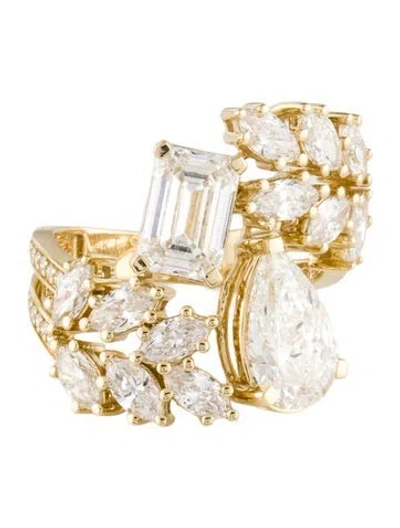 Pre-owned Ring 14k 4.79ctw Lab-grown Diamond Cocktail  In Multi