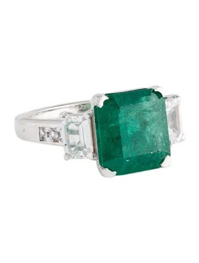 Pre-owned Ring 14k 4.89ct Emerald & Sapphire Cocktail  In Multi