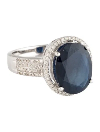Pre-owned Ring 14k 4.89ct Sapphire & Diamond Cocktail  In Multicolor