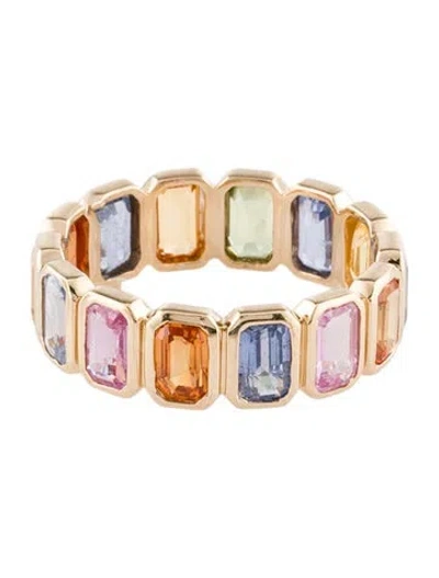 Pre-owned Ring 14k 4.89ctw Sapphire Eternity Band  In Multi