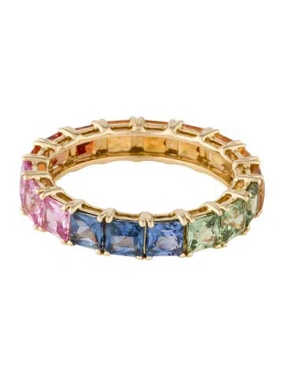 Pre-owned Ring 14k 4.91ctw Sapphire Rainbow Eternity Band In Multi