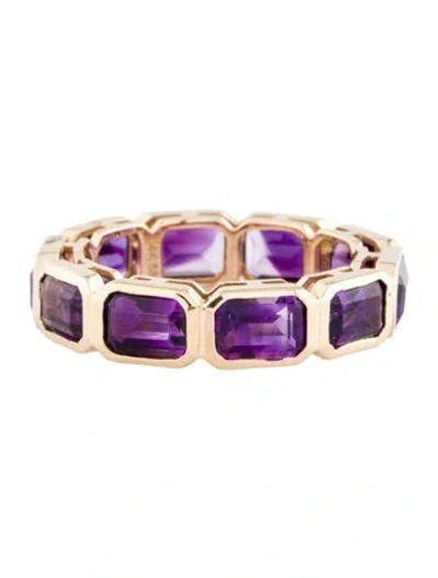 Pre-owned Ring 14k 4.98ctw Amethyst Eternity Band In Multi