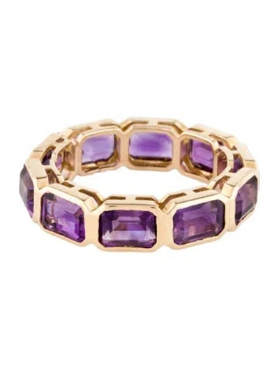 Pre-owned Ring 14k 4.98ctw Amethyst Eternity Band In Multi