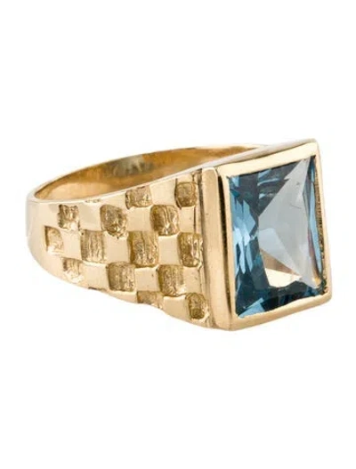 Pre-owned Ring 14k 5.05ct Synthetic Spinel Cocktail  In Multi