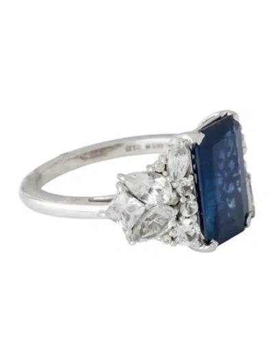 Pre-owned Ring 14k 5.08ctw Sapphire & Diamond Cocktail  In Multi