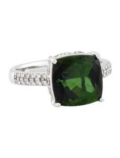 Pre-owned Ring 14k 5.13ct Tourmaline & Diamond Cocktail  In Multi