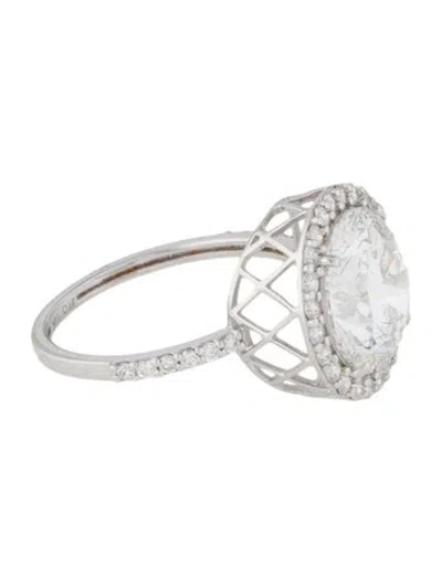 Pre-owned Ring 14k 5.15ctw Lab-grown Diamond Halo Set Cocktail In Multi