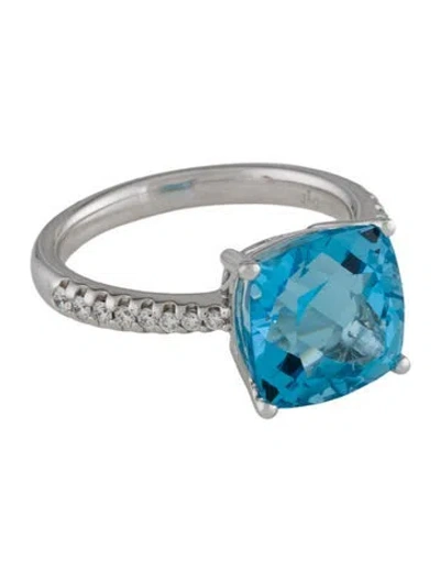 Pre-owned Ring 14k 5.16ct Topaz & Diamond Cocktail  In Multi