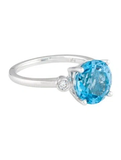 Pre-owned Ring 14k 5.28ct Topaz & Diamond Cocktail  In Multi