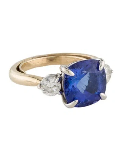 Pre-owned Ring 14k 5.33ct Tanzanite & Diamond Cocktail  In Multi