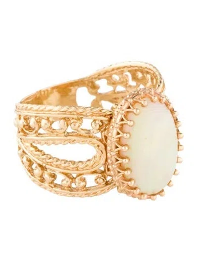 Pre-owned Ring 14k 5.40ct Opal Cocktail  In Multi