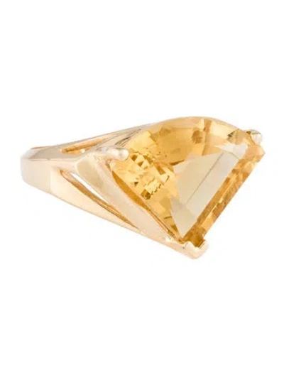 Pre-owned Ring 14k 5.43ct Citrine Cocktail  In Multi