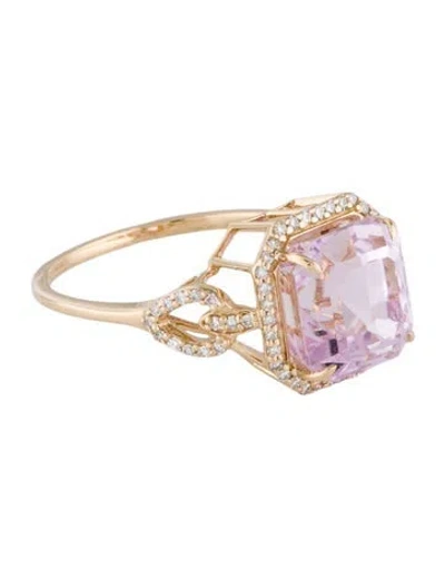 Pre-owned Ring 14k 5.43ct Kunzite & Diamond Cocktail  In Multi