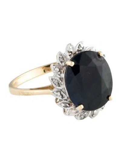 Pre-owned Ring 14k 5.55ct Sapphire & Diamond Cocktail  In Multi