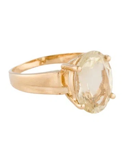 Pre-owned Ring 14k 5.71ct Scapolite Cocktail  In Multi