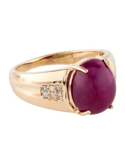 Pre-owned Ring 14k 5.74ct Ruby & Diamond Cocktail  In Multi