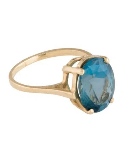 Pre-owned Ring 14k 5.96ct Topaz Cocktail  In Multi