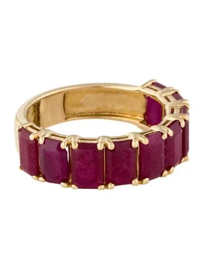 Pre-owned Ring 14k 5.96ctw Ruby Eternity Band  In Multi