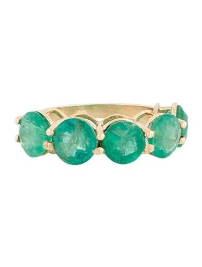 Pre-owned Ring 14k 5.97ct Emerald Band In Multi
