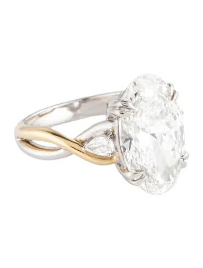 Pre-owned Ring 14k 6.27ct Lab-grown Diamond Engagement  In Multicolor