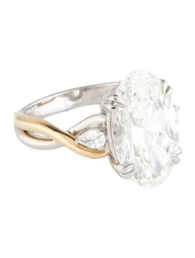 Pre-owned Ring 14k 6.30ct Lab-grown Diamond Engagement  In Multicolor