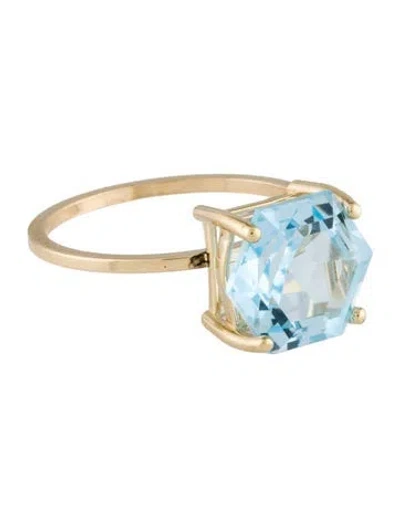 Pre-owned Ring 14k 6.40ct Topaz Cocktail  In Multi