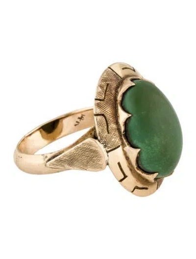 Pre-owned Ring 14k 6.68ct Turquoise Cocktail  In Multi