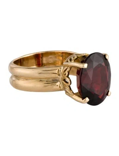 Pre-owned Ring 14k 6.90ct Garnet Cocktail  In Multi