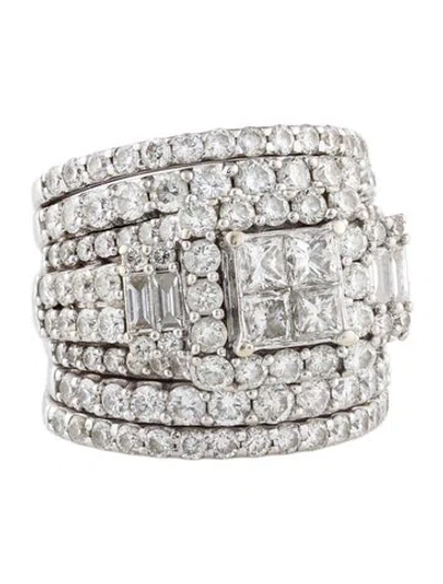 Pre-owned Ring 14k 6.98ctw Diamond Cocktail  In Multi