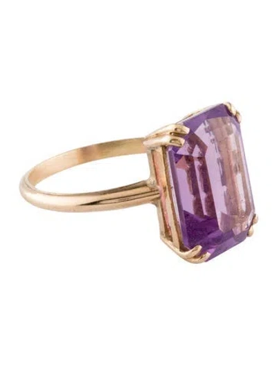 Pre-owned Ring 14k 7.09ctw Amethyst Cocktail  In Purple