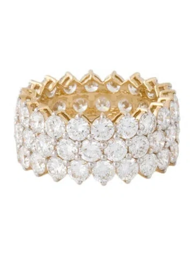 Pre-owned Ring 14k 7.20ctw Lab-grown Diamond Three-row Eternity Band  In Multi