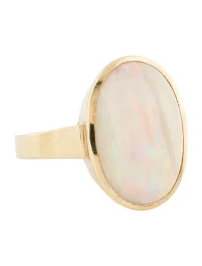 Pre-owned Ring 14k 7.66ct Opal Cocktail  In Multi
