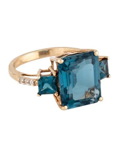Pre-owned Ring 14k 7.71ct Topaz & Zircon Cocktail  In Multicolor