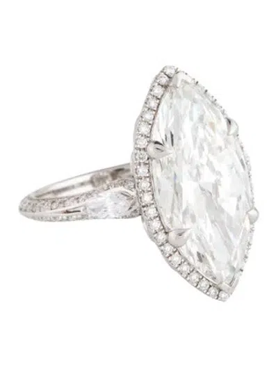 Pre-owned Ring 14k 8.01ct Lab-grown Diamond Engagement  In Multicolor