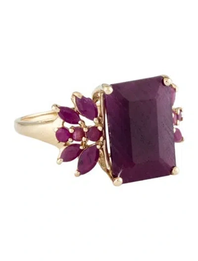 Pre-owned Ring 14k 8.04ctw Ruby Cocktail  In Multi