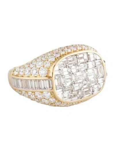 Pre-owned Ring 14k 8.11ctw Lab-grown Diamond Cluster Cocktail  In Multicolor