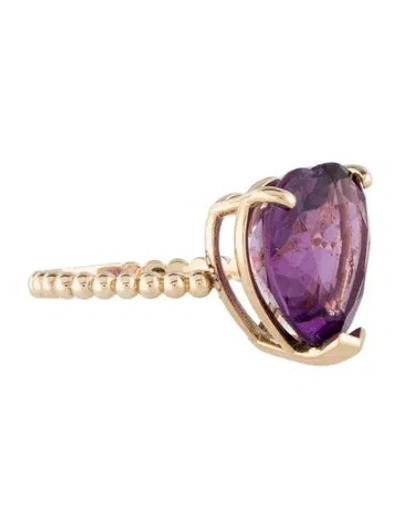 Pre-owned Ring 14k 8.20ct Amethyst Cocktail  In Multi