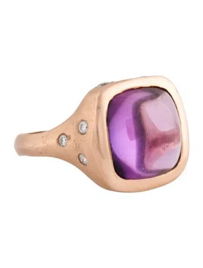 Pre-owned Ring 14k 8.30ct Synthetic Sapphire & Diamond Cocktail  In Multi