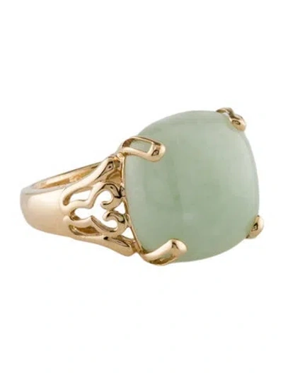 Pre-owned Ring 14k 8.44ct Jadeite Cocktail  In Multi
