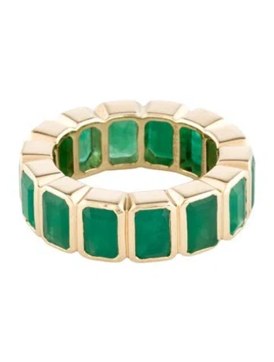 Pre-owned Ring 14k 8.51ctw Emerald Eternity Band  In Multi