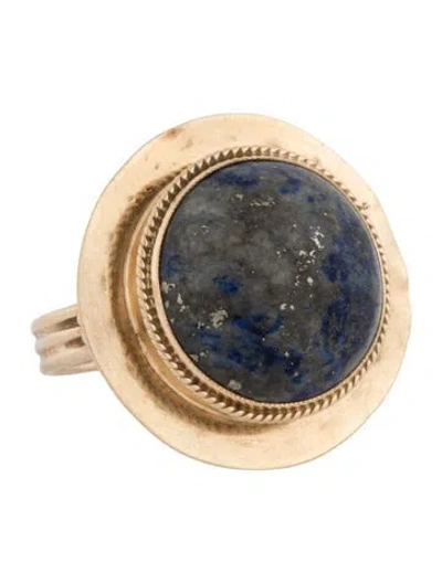 Pre-owned Ring 14k 8.75ct Lapis Lazuli Cocktail  In Multi