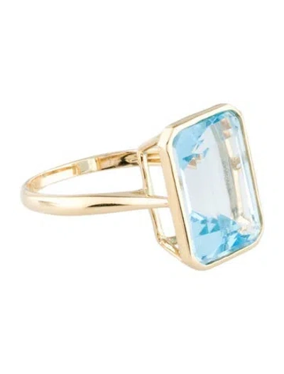 Pre-owned Ring 14k 9.40ct Topaz Cocktail  In Multi