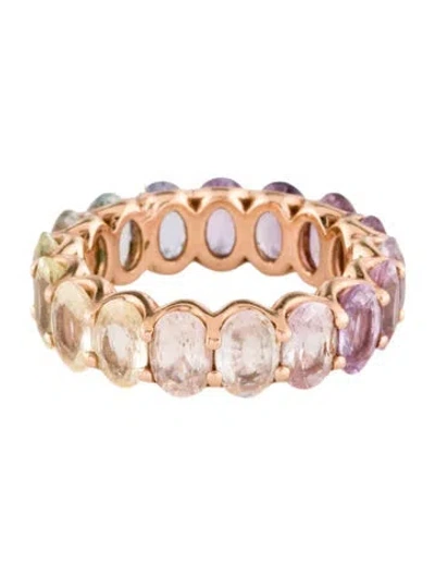 Pre-owned Ring 14k 9.58ctw Sapphire Eternity Band In Multi