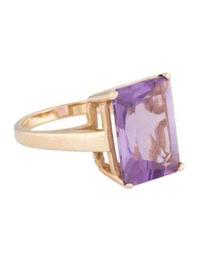 Pre-owned Ring 14k 9.82ctw Amethyst Cocktail  In Multi