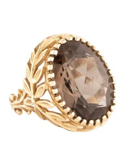 Pre-owned Ring 14k 9.93ct Quartz Cocktail  In Multicolor