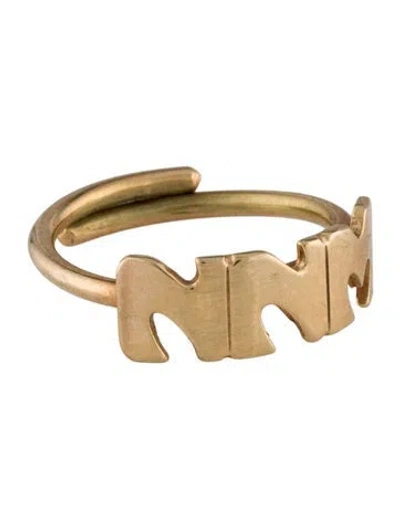 Pre-owned Ring 14k Adjustable 'nnm' Initial Band  In Multi