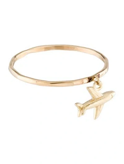 Pre-owned Ring 14k Airplane Charm  In Multicolor