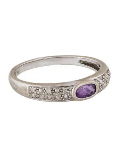 Pre-owned Ring 14k Amethyst & Diamond Band In Multi